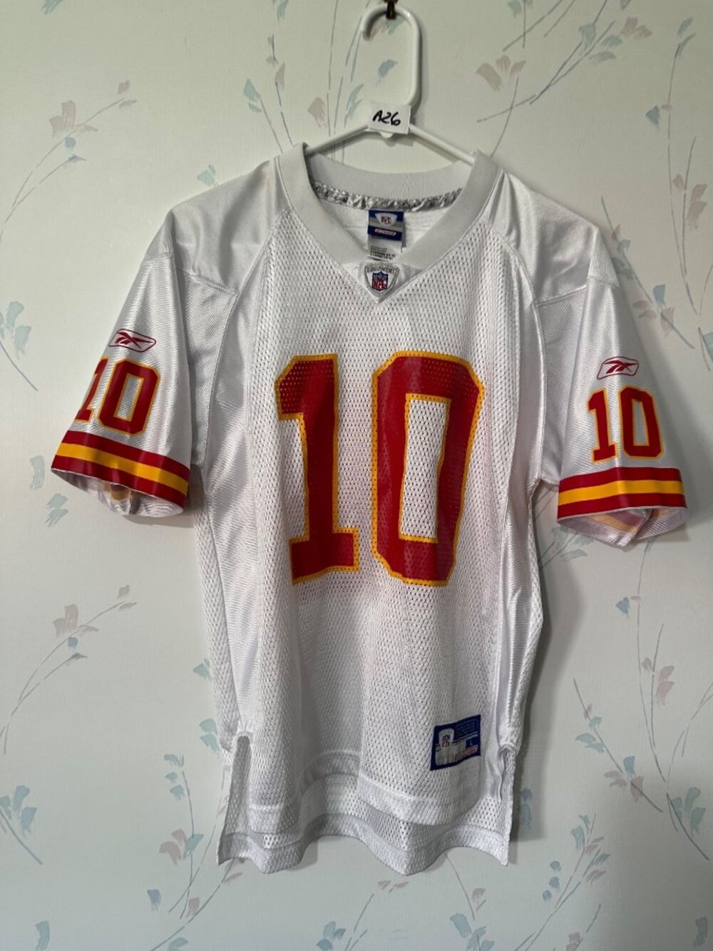 Reebok NFL Kansas City Chiefs #10 Trent Green Youth Jersey White Mesh Large 14-1